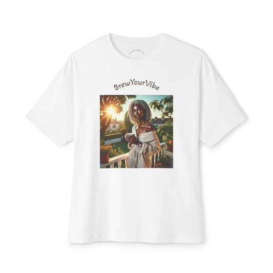 BrewYourVibe Sunlit Coffee Goddess Graphic Shirt