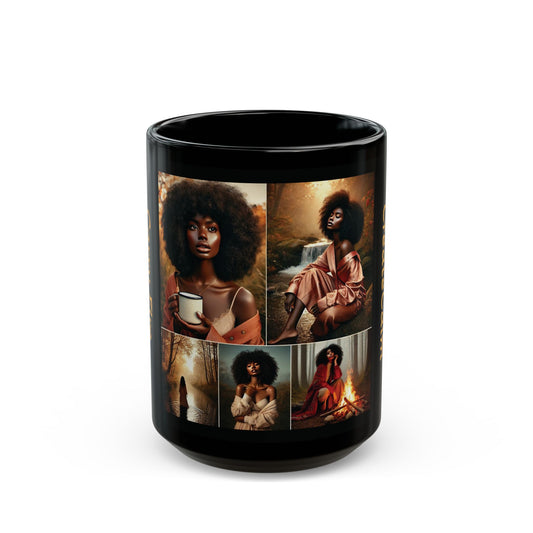 Create Calm Carry Fire Black Ceramic Mug — 11oz Artful Coffee Cup