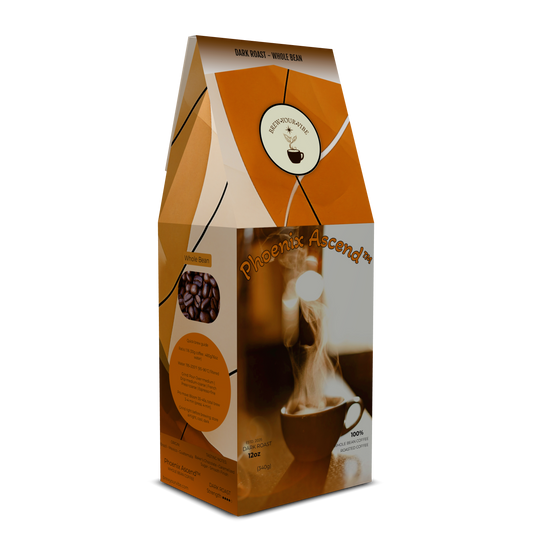 PHOENIX ASCEND™ — Dark Roast Coffee (Whole Bean)- Tasting Notes: Rich Bakers Chocolate • Caramelized Sugar - Origins: Brazil • Mexico • Guatemala