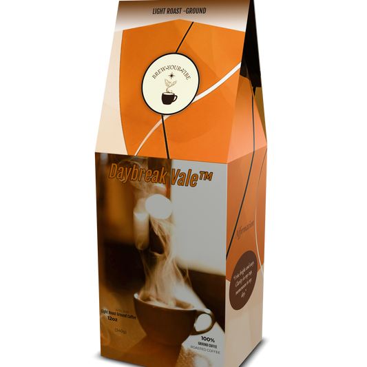 Daybreak Vale™- Light Roast Coffee (Ground) -Tasting Notes: Blackberry • Caramel • Plum • Black Tea - Origins: Ethiopia · Guatemala · Brazil
