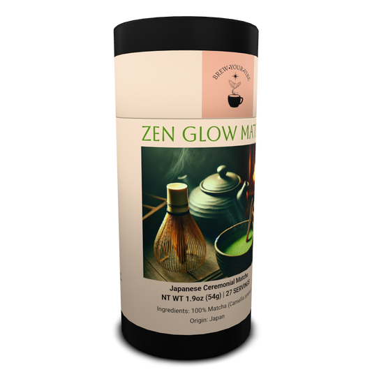 ZEN GLOW™ MATCHA (Ceremonial Grade) - Flavor Notes: Sweet Umami• Fresh Young Greens • Subtle Nori • Creamy Body • Honeyed Finish