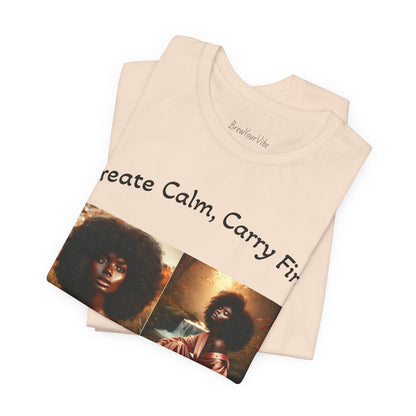 Mantra Tee — "Create Calm, Carry Fire" Lightweight Cotton T‑Shirt
