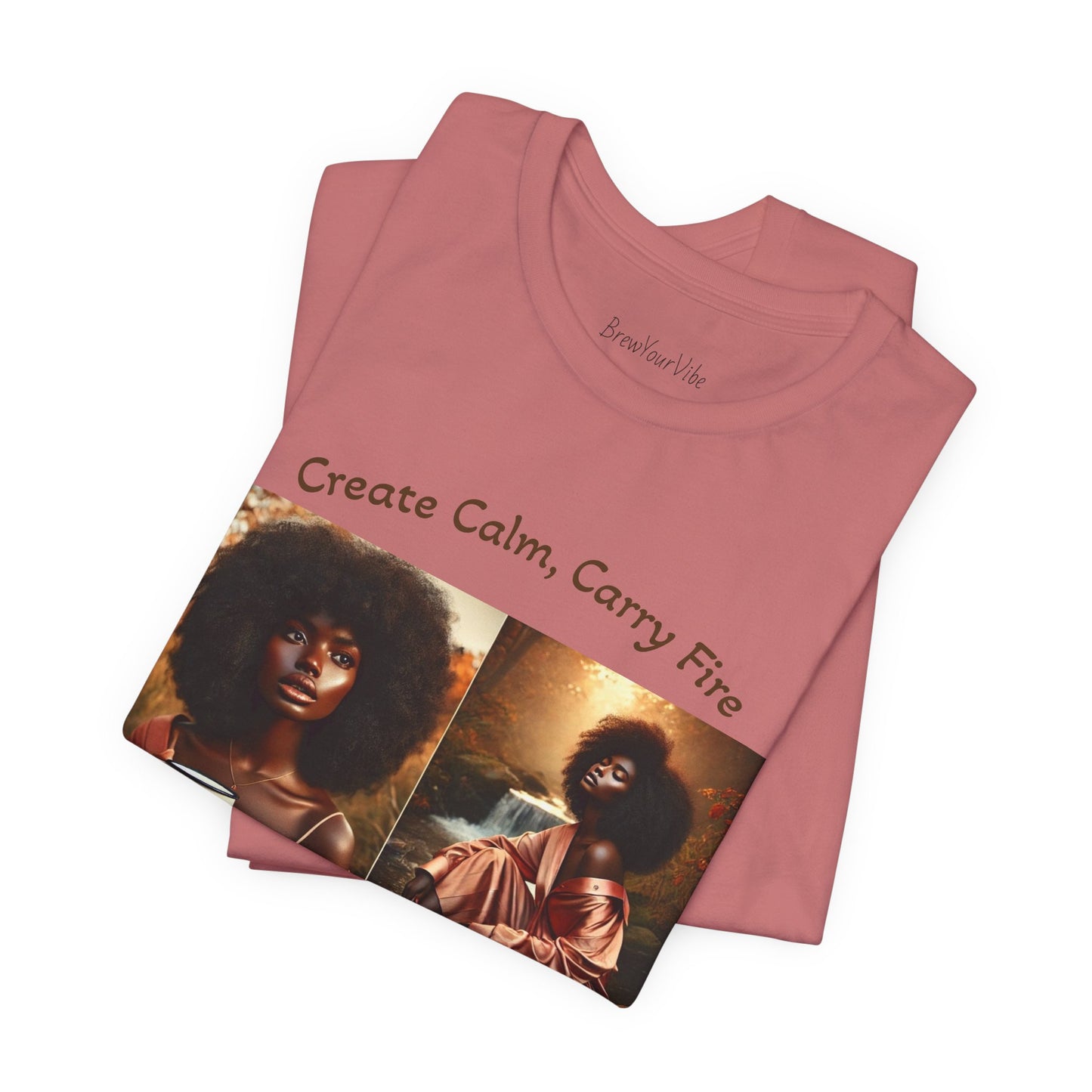 Mantra Tee — "Create Calm, Carry Fire" Lightweight Cotton T‑Shirt