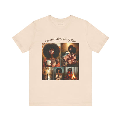 Mantra Tee — "Create Calm, Carry Fire" Lightweight Cotton T‑Shirt