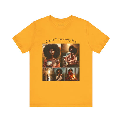 Mantra Tee — "Create Calm, Carry Fire" Lightweight Cotton T‑Shirt