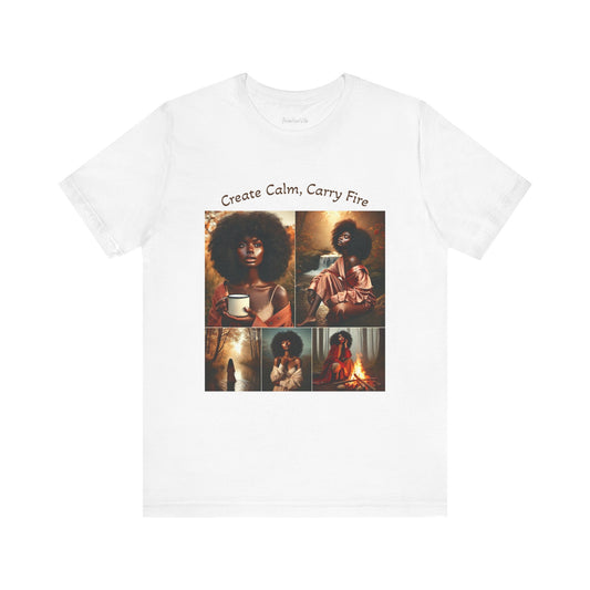 Mantra Tee — "Create Calm, Carry Fire" Lightweight Cotton T‑Shirt