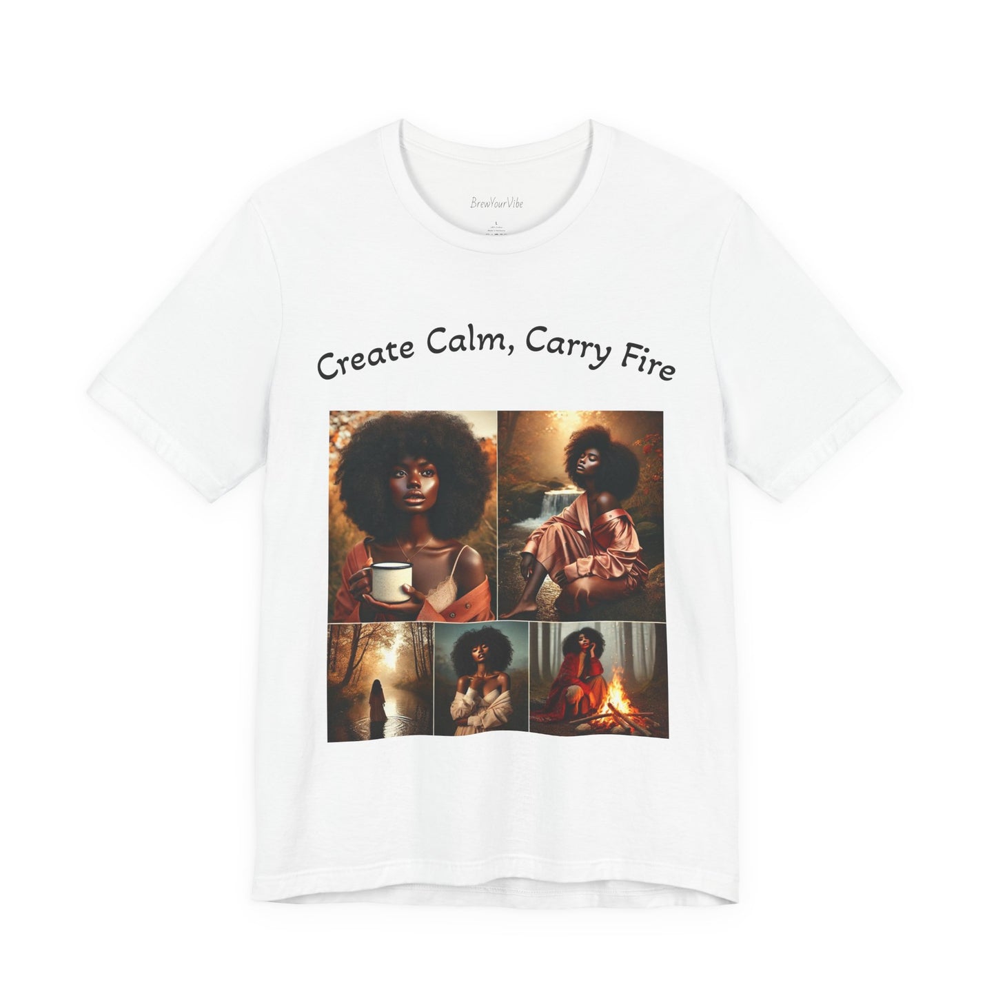 Mantra Tee — "Create Calm, Carry Fire" Lightweight Cotton T‑Shirt