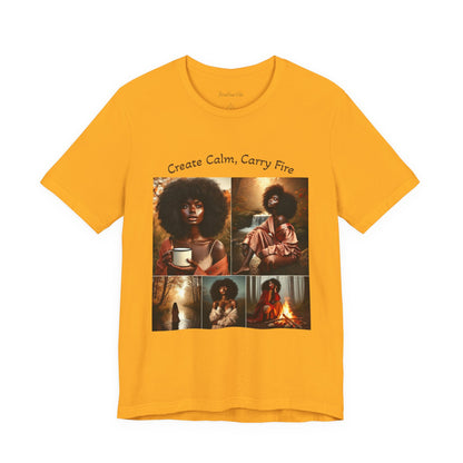 Mantra Tee — "Create Calm, Carry Fire" Lightweight Cotton T‑Shirt