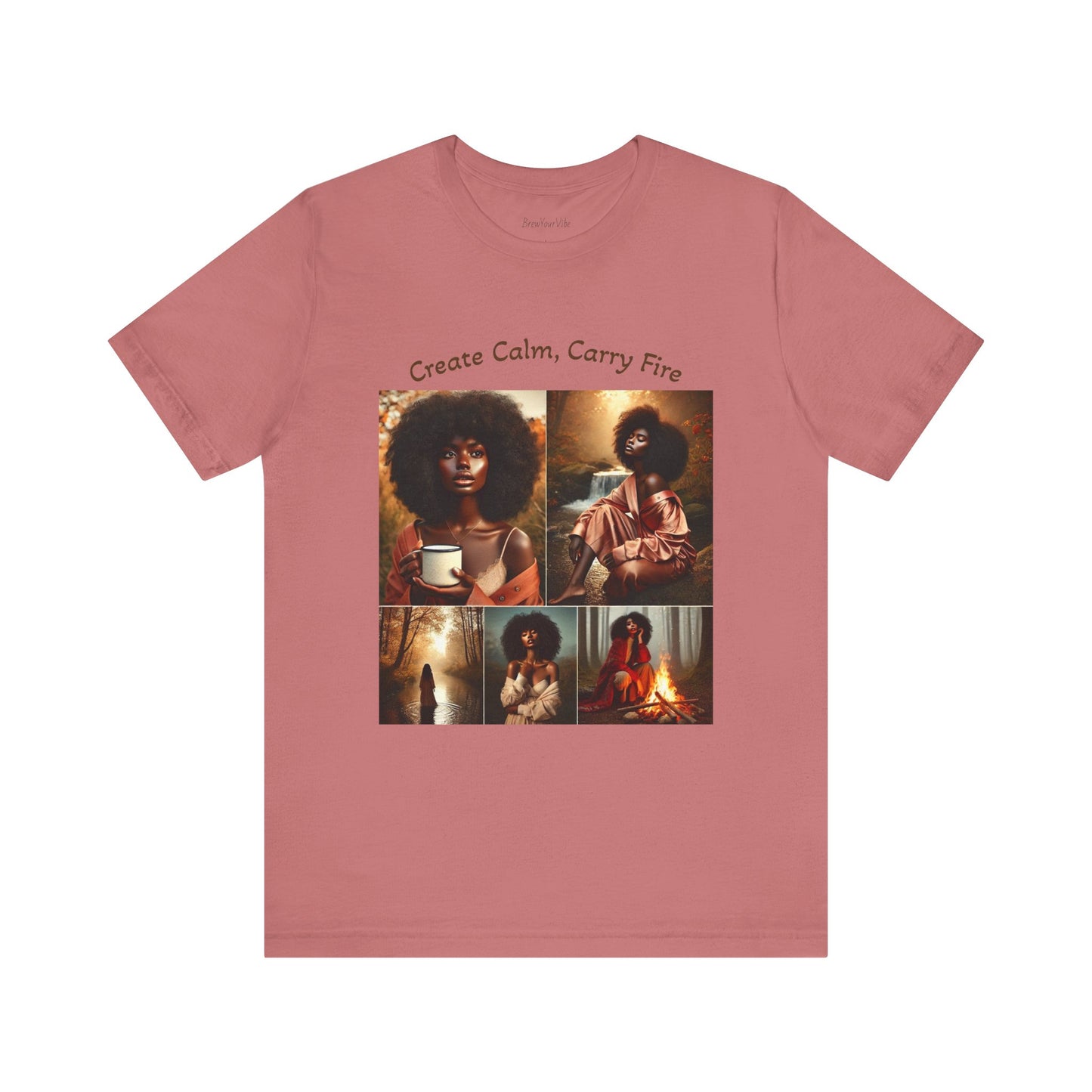 Mantra Tee — "Create Calm, Carry Fire" Lightweight Cotton T‑Shirt