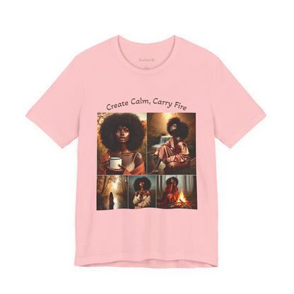 Mantra Tee — "Create Calm, Carry Fire" Lightweight Cotton T‑Shirt
