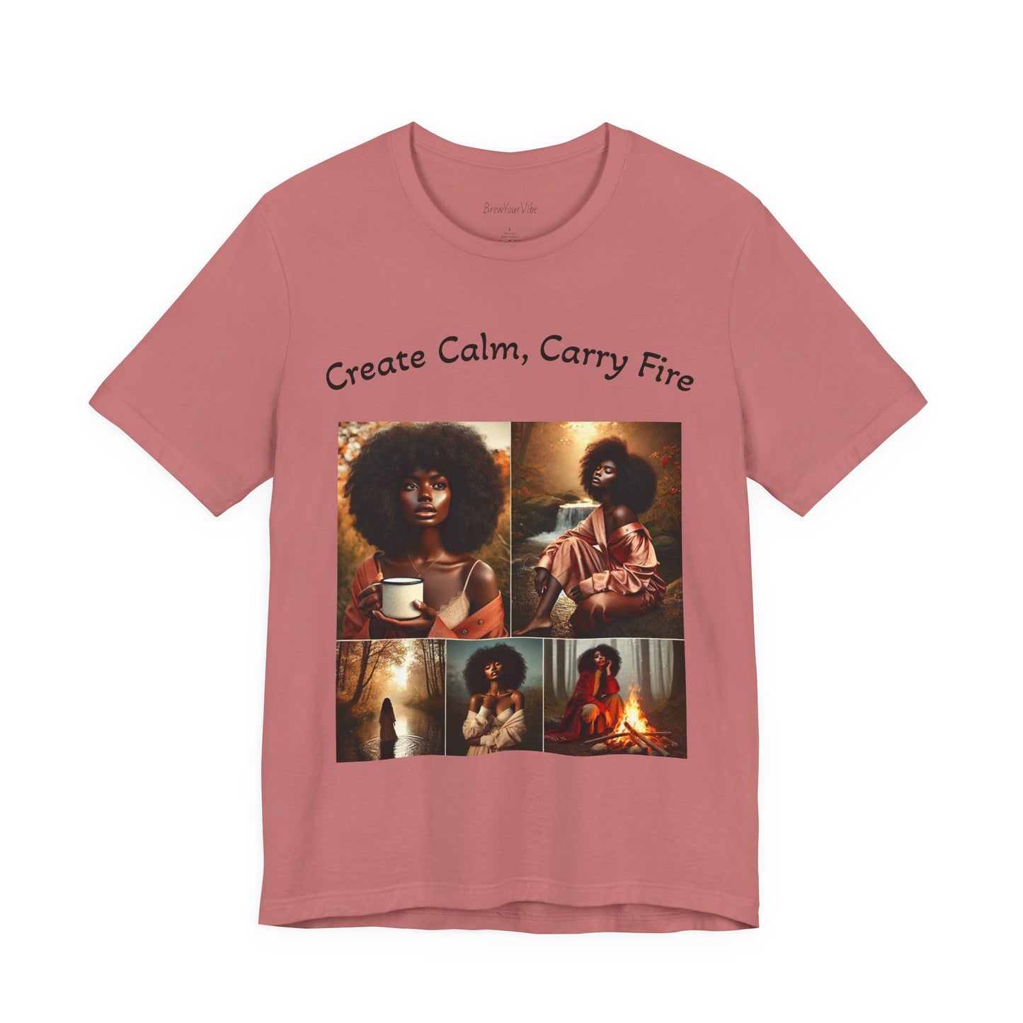 Mantra Tee — "Create Calm, Carry Fire" Lightweight Cotton T‑Shirt