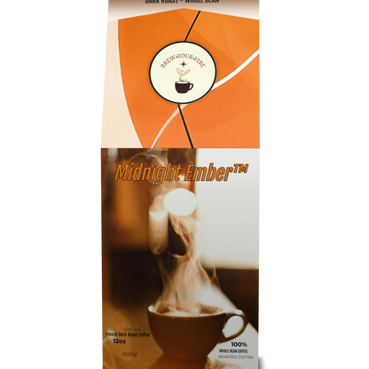 Midnight Ember™ —  Dark French Roast Coffee (Whole Bean)  Tasting Notes: Baker’s Chocolate  • Caramelized sugar • Toasted Oak - Origin: Brazil