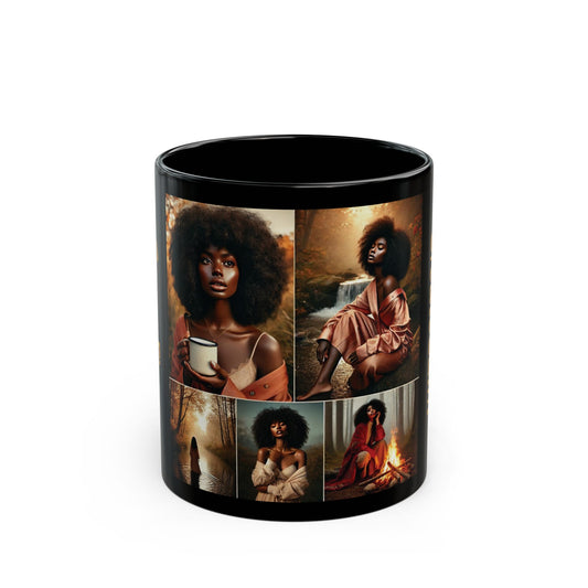Create Calm Carry Fire Black Ceramic Mug — 11oz Artful Coffee Cup