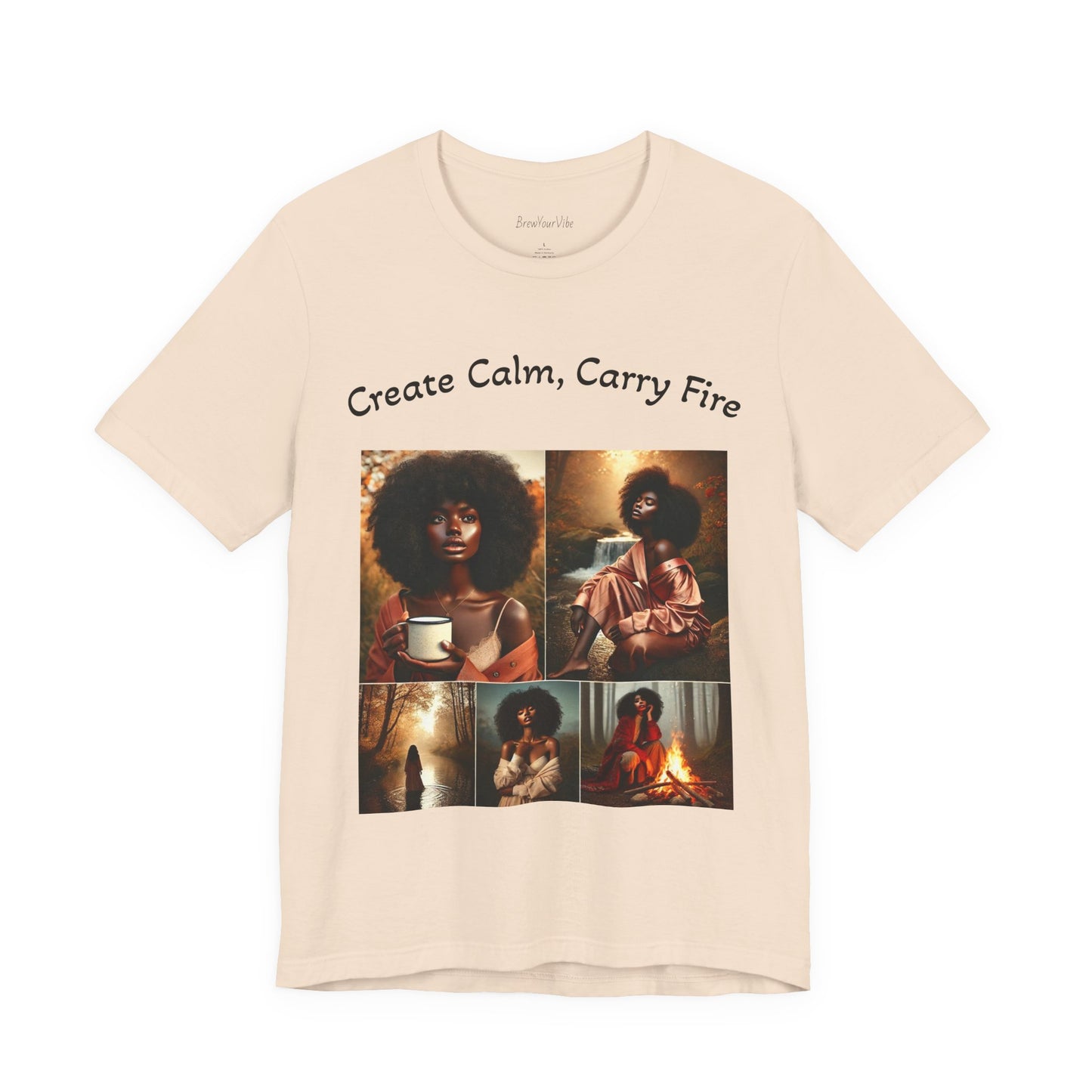 Mantra Tee — "Create Calm, Carry Fire" Lightweight Cotton T‑Shirt