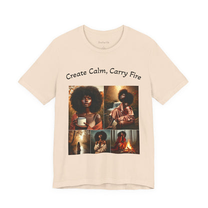 Mantra Tee — "Create Calm, Carry Fire" Lightweight Cotton T‑Shirt