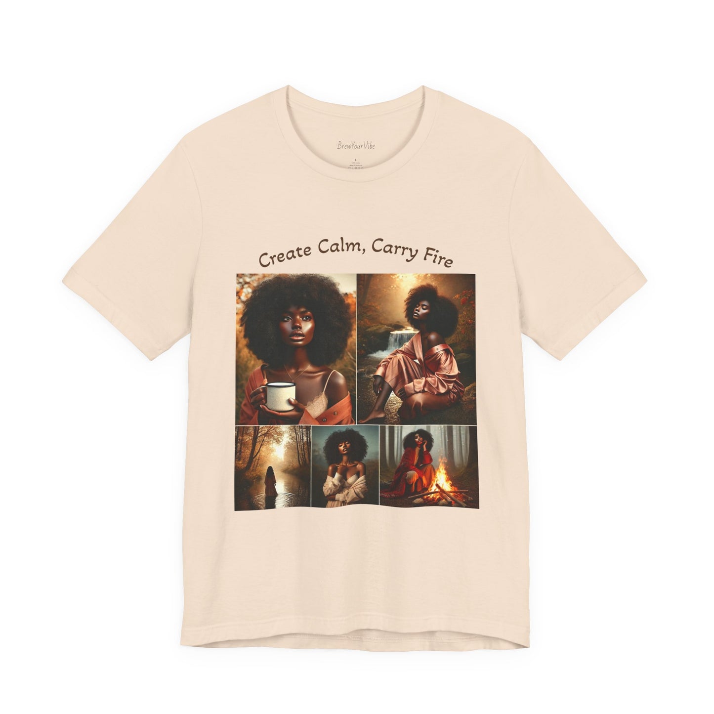 Mantra Tee — "Create Calm, Carry Fire" Lightweight Cotton T‑Shirt