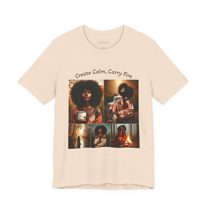 Mantra Tee — "Create Calm, Carry Fire" Lightweight Cotton T‑Shirt
