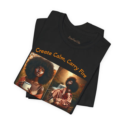 Mantra Tee — "Create Calm, Carry Fire" Lightweight Cotton T‑Shirt