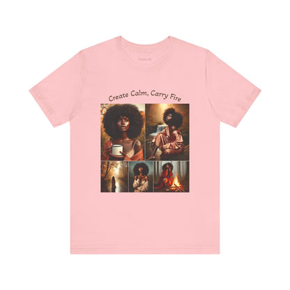 Mantra Tee — "Create Calm, Carry Fire" Lightweight Cotton T‑Shirt