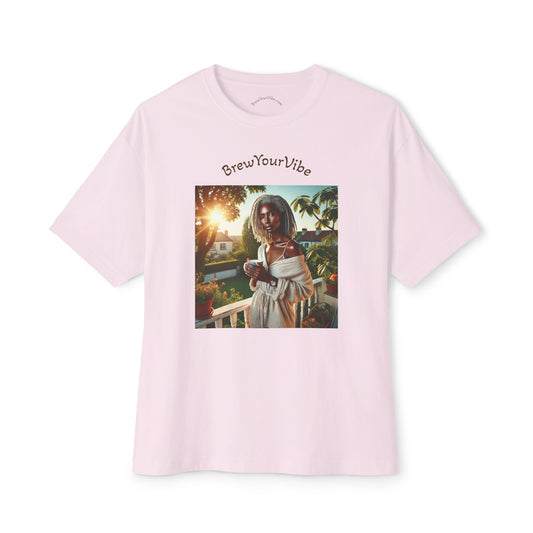 BrewYourVibe Sunlit Coffee Goddess Graphic Shirt