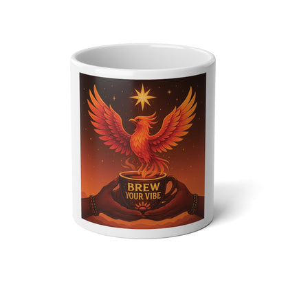 Phoenix Brew 20oz Retro Mug — "Brew Your Vibe" Jumbo Coffee Cup