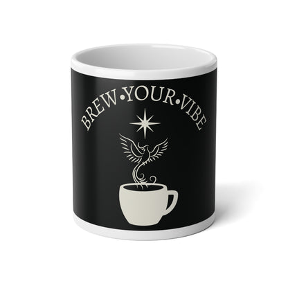 Brew Your Vibe 20oz  Logo Jumbo Mug — Inspirational Coffee Cup with Phoenix & Star