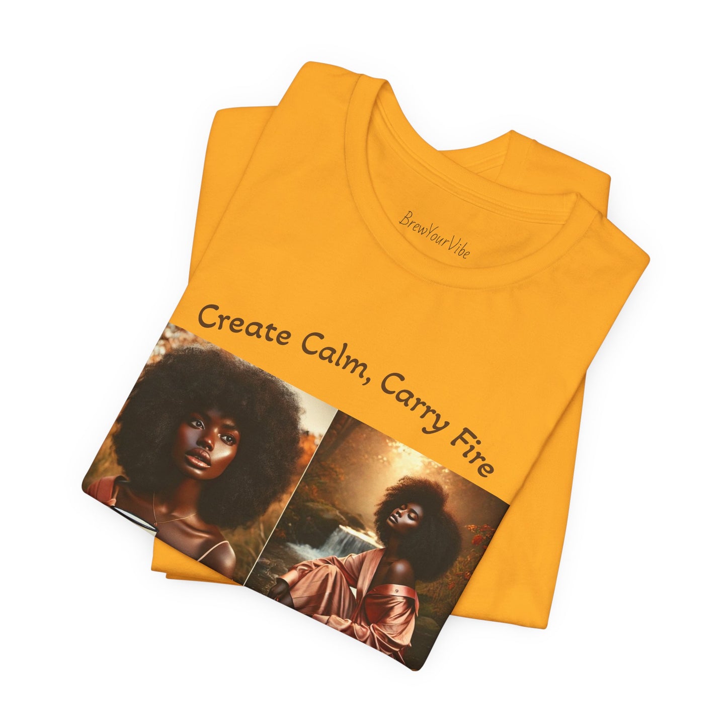 Mantra Tee — "Create Calm, Carry Fire" Lightweight Cotton T‑Shirt
