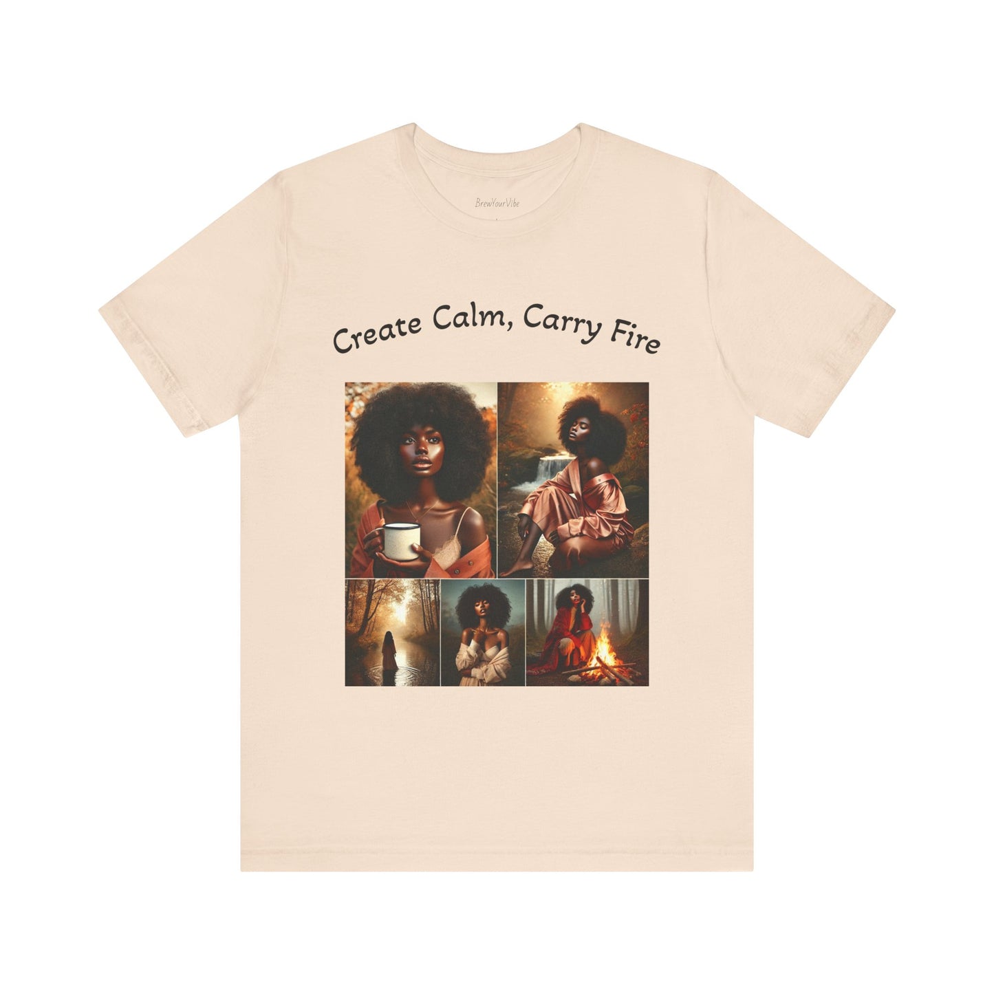 Mantra Tee — "Create Calm, Carry Fire" Lightweight Cotton T‑Shirt