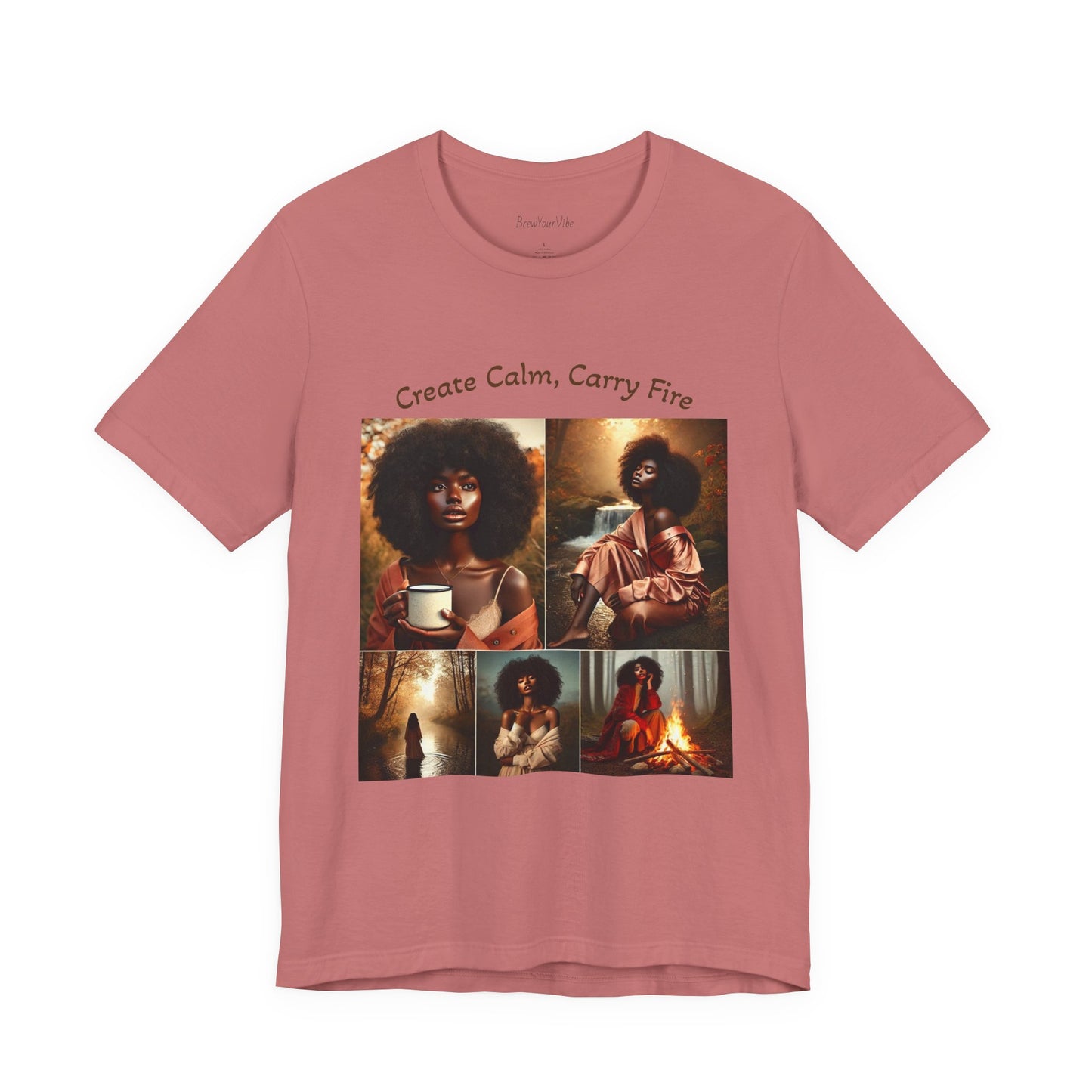 Mantra Tee — "Create Calm, Carry Fire" Lightweight Cotton T‑Shirt