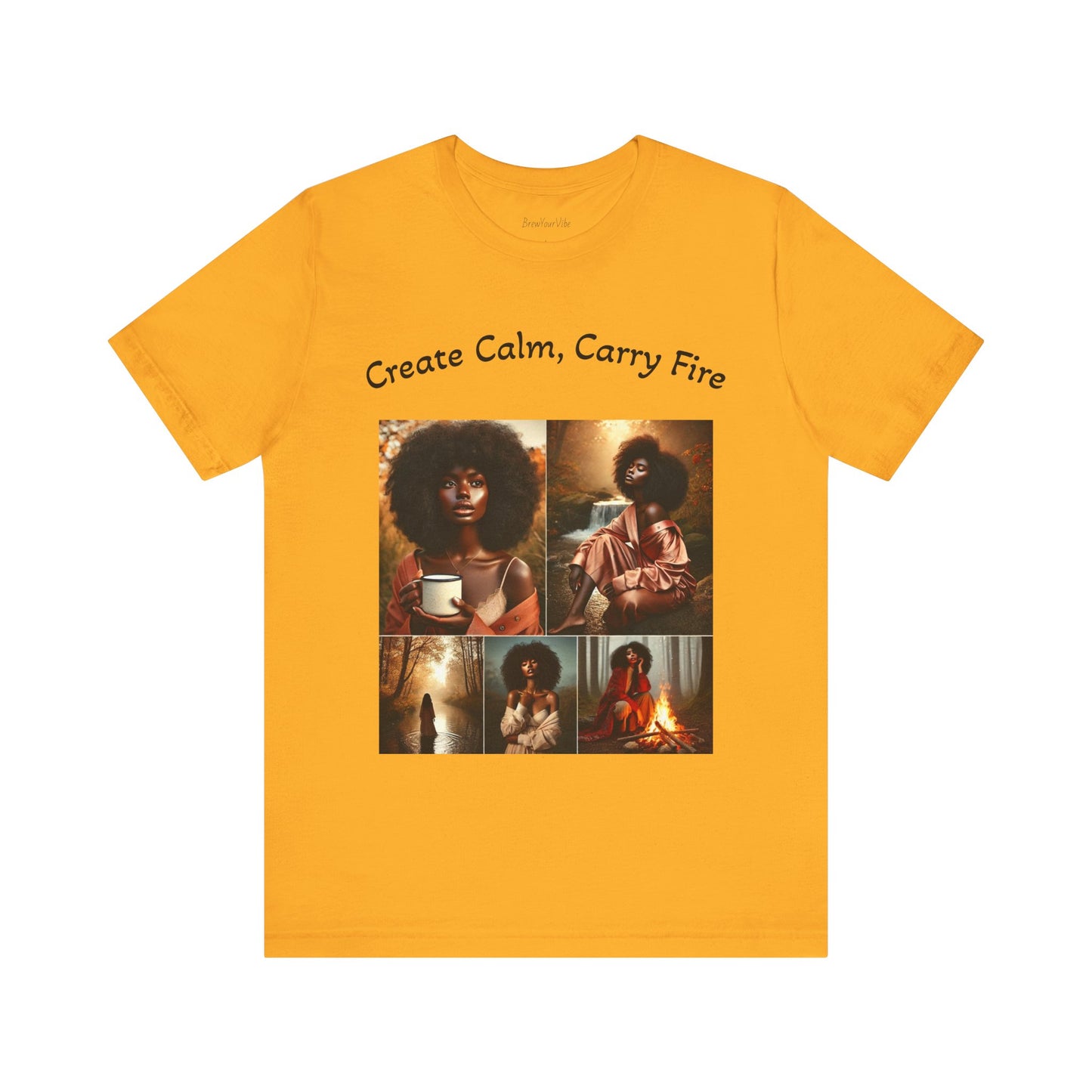 Mantra Tee — "Create Calm, Carry Fire" Lightweight Cotton T‑Shirt