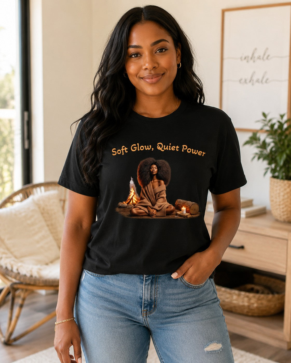 Soft Glow Quiet Power Affirmation T-Shirt | Women's Relaxed Tee