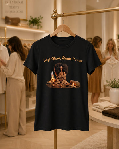 Soft Glow Quiet Power Affirmation T-Shirt | Women's Relaxed Tee