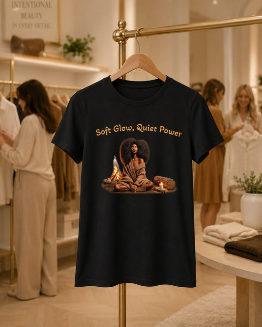 Soft Glow Quiet Power Affirmation T-Shirt | Women's Relaxed Tee