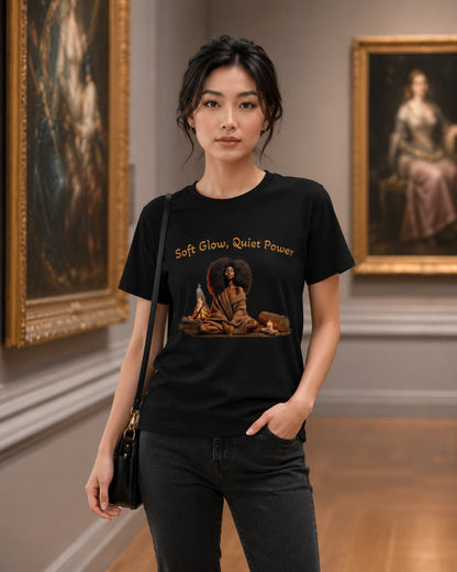 Soft Glow Quiet Power Affirmation T-Shirt | Women's Relaxed Tee