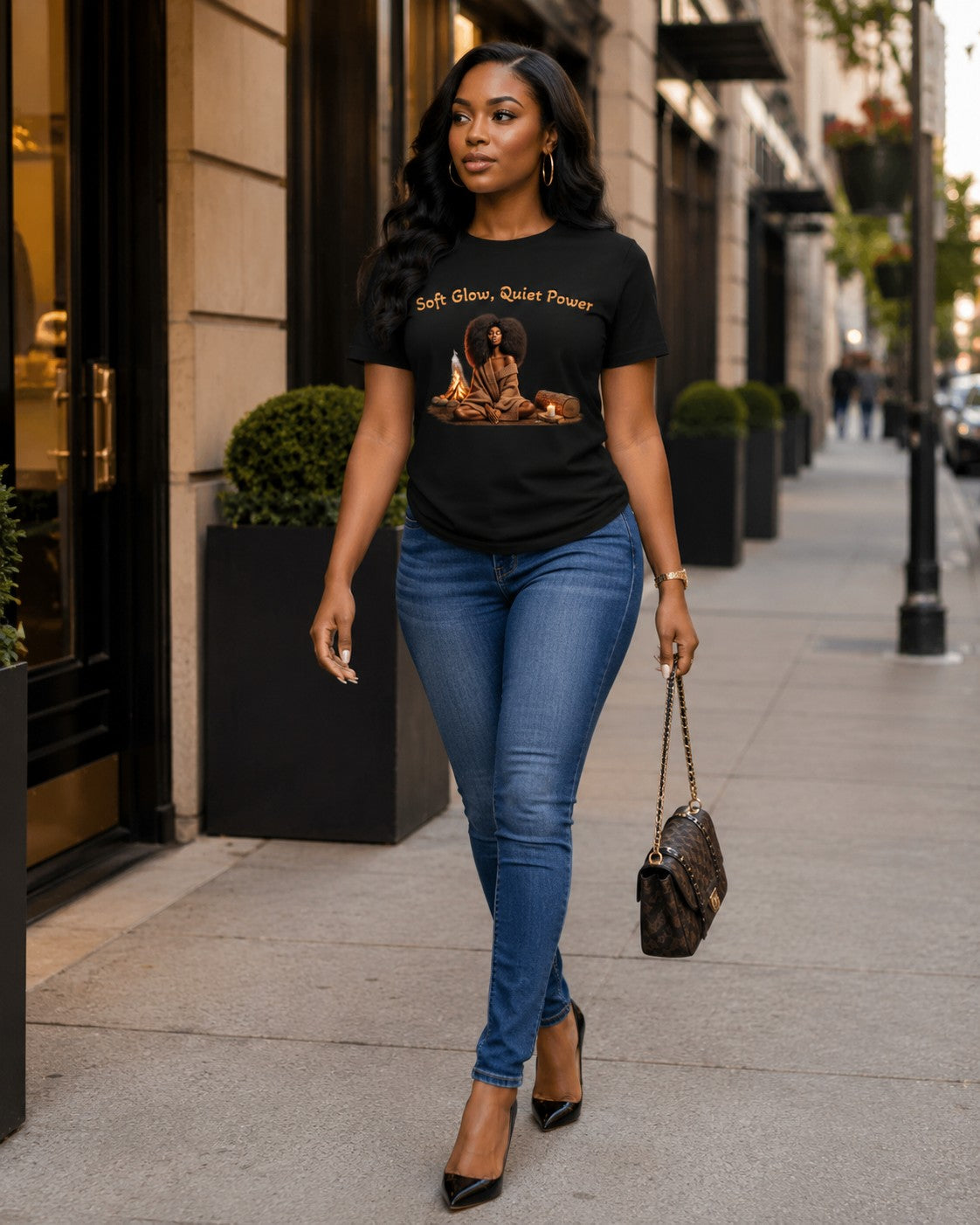 Soft Glow Quiet Power Affirmation T-Shirt | Women's Relaxed Tee