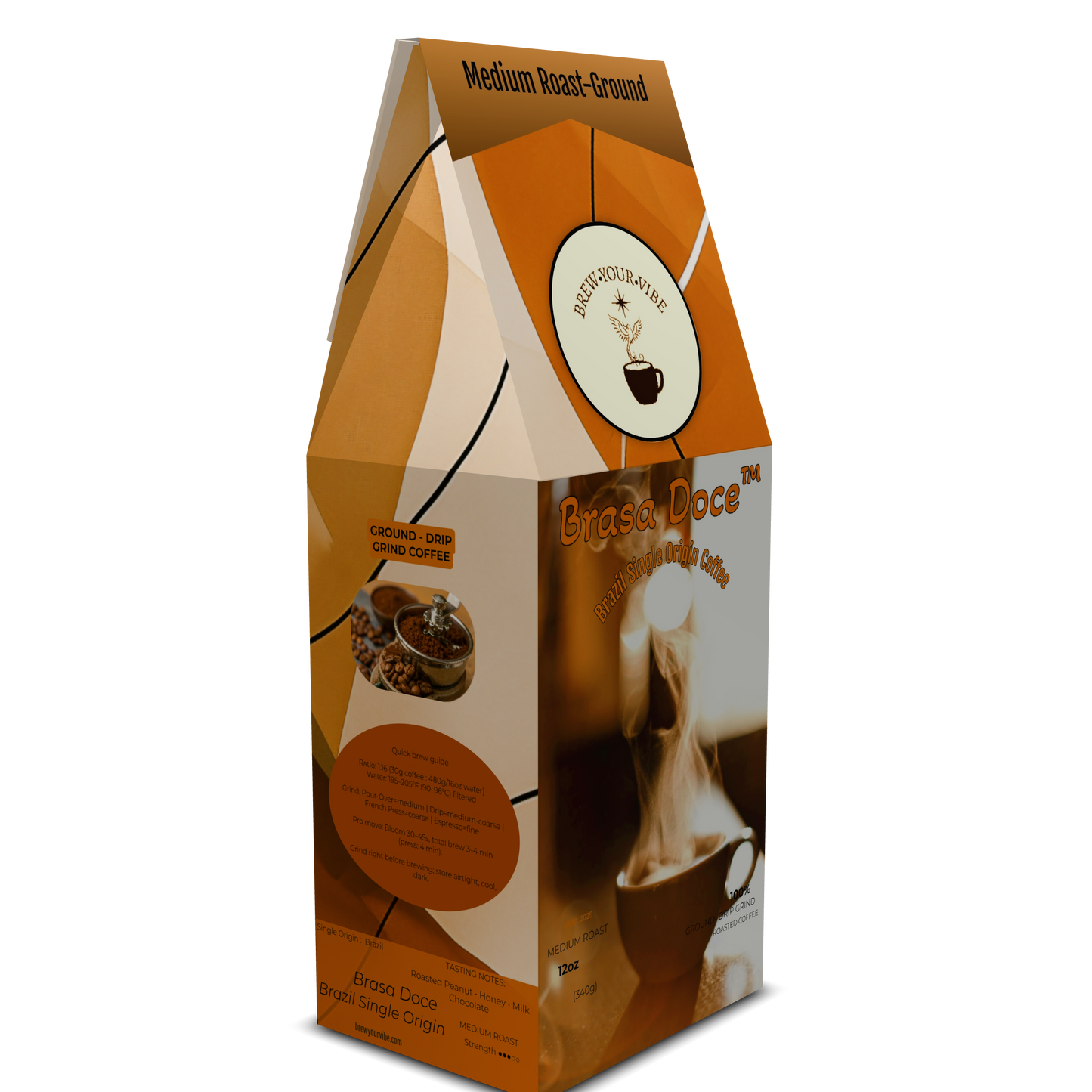 BRASA DOCE™ — Medium Roast Coffee (Ground) - Tasting Notes: Roasted Peanut • Honey • Milk Chocolate -   Single Origin: Brazil