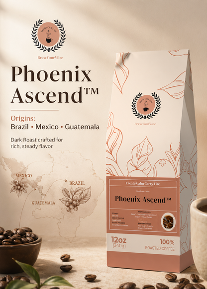 PHOENIX ASCEND™ — Dark Roast Coffee (Whole Bean)- Tasting Notes: Rich Bakers Chocolate • Caramelized Sugar - Origins: Brazil • Mexico • Guatemala