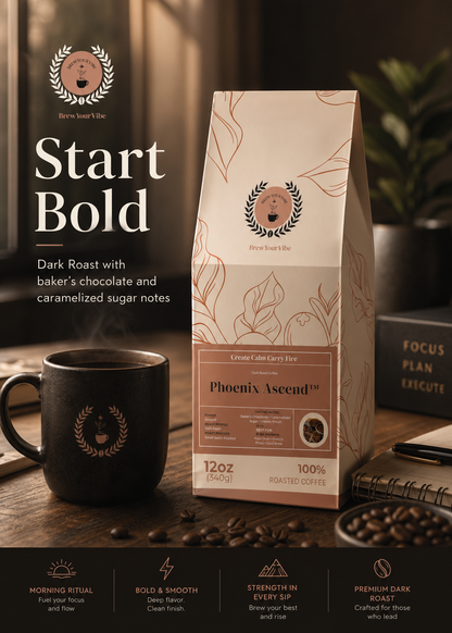 PHOENIX ASCEND™ — Dark Roast Coffee (Ground)- Tasting Notes: Rich Bakers Chocolate • Caramelized Sugar - Origins: Brazil • Mexico • Guatemala