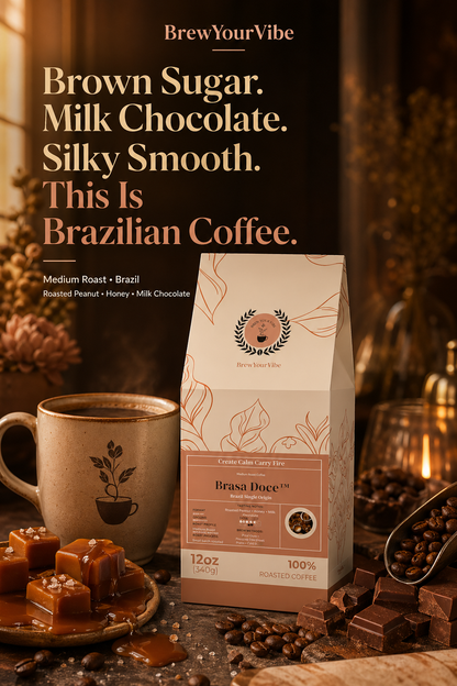 BRASA DOCE™ — Medium Roast Coffee (Ground) - Tasting Notes: Roasted Peanut • Honey • Milk Chocolate -   Single Origin: Brazil