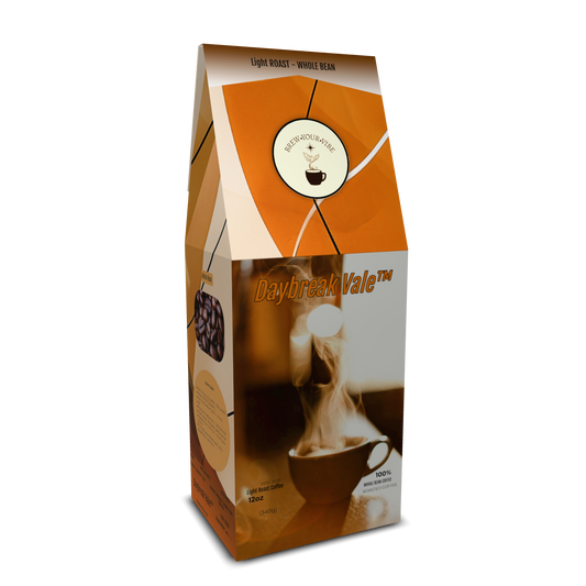Daybreak Vale™- Light Roast Coffee (Whole Bean) Tasting Notes: Blackberry • Caramel • Plum • Black Tea - Origins: Ethiopia · Guatemala · Brazil