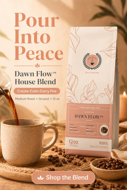 DAWN FLOW™ House Blend - Medium Roast Coffee (Whole Bean) -Tasting Notes: Toffee • Dark Chocolate • Citrus - Origins • Brazil • Colombia • Guatemala • Ethiopia