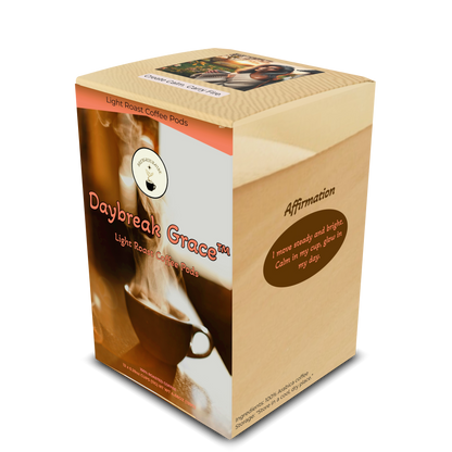DAYBREAK GRACE™ - Light Roast Coffee Pods (12 Ct) Tasting Notes: Citrus • Stone Fruit • Honey • Cocoa - Origins: Ethiopia • Mexico • Brazil