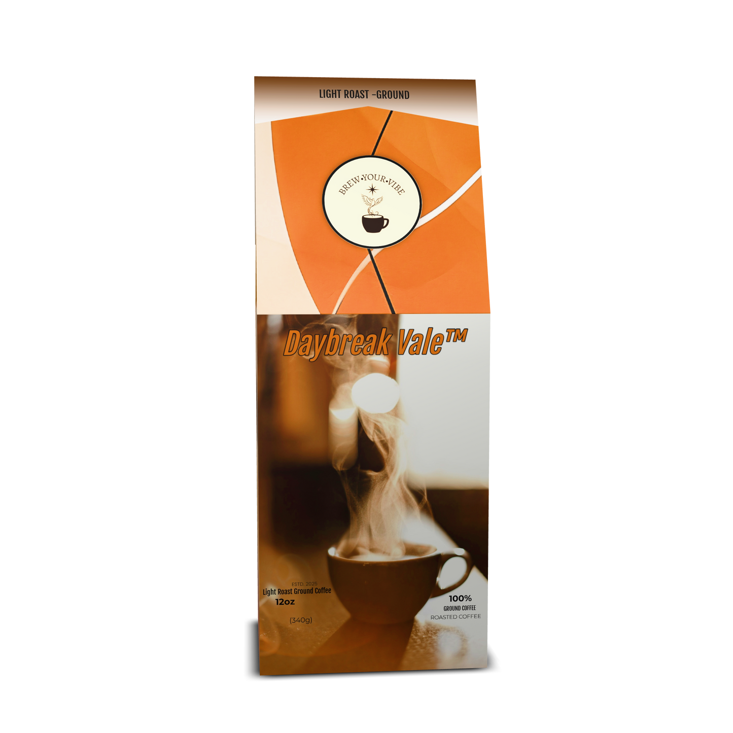 Daybreak Vale™- Light Roast Coffee (Ground) -Tasting Notes: Blackberry • Caramel • Plum • Black Tea - Origins: Ethiopia · Guatemala · Brazil