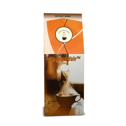 Daybreak Vale™- Light Roast Coffee (Ground) -Tasting Notes: Blackberry • Caramel • Plum • Black Tea - Origins: Ethiopia · Guatemala · Brazil
