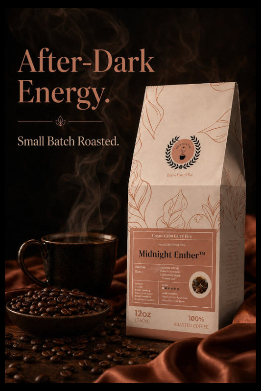 Midnight Ember™ —  Dark French Roast Coffee (Whole Bean)  Tasting Notes: Baker’s Chocolate  • Caramelized sugar • Toasted Oak - Origin: Brazil