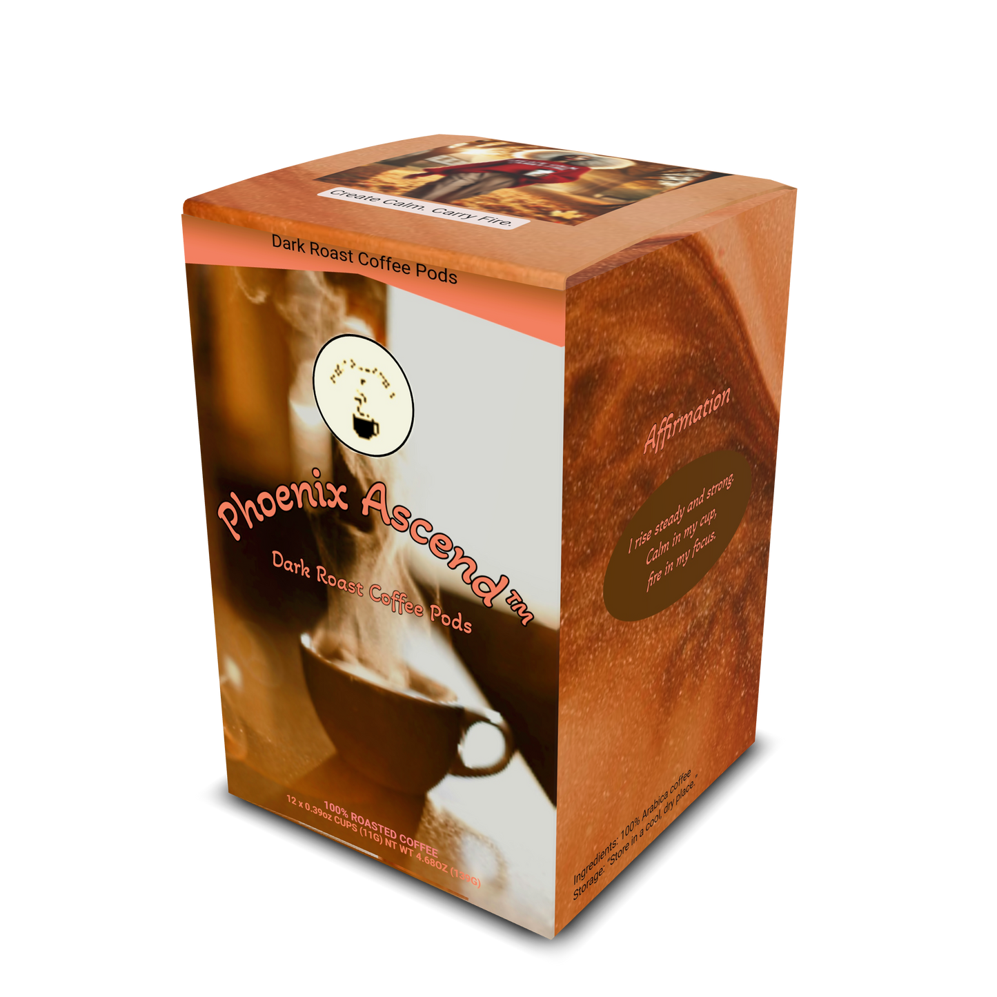 PHOENIX ASCEND™ — Dark Roast Coffee Pods (12 Ct) - Tasting Notes: Rich Bakers Chocolate • Caramelized Sugar - Origins: Brazil • Mexico • Guatemala