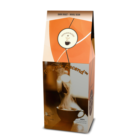 PHOENIX ASCEND™ — Dark Roast Coffee (Whole Bean)- Tasting Notes: Rich Bakers Chocolate • Caramelized Sugar - Origins: Brazil • Mexico • Guatemala