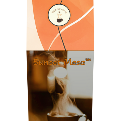 SUNSET MESA™ — Medium Roast Coffee (Whole Bean)  Tasting Notes: Chocolate-Almond • Maple • Citrus - Origins: Brazil • Mexico (Chiapas) — 100% Arabica
