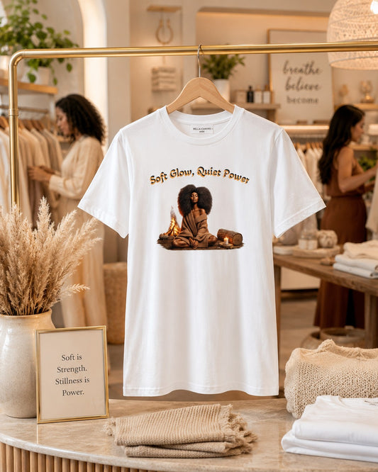 Soft Glow Quiet Power Affirmation T-Shirt | Women's Relaxed Tee