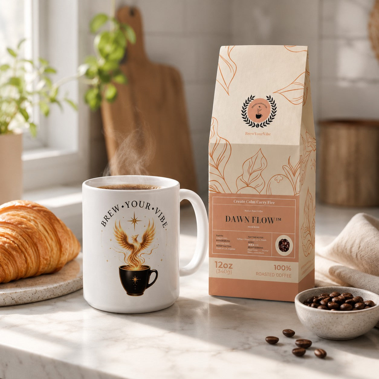Phoenix Rising Ceramic Coffee Mug | Brew Your Vibe Classic Mug, 15 & 20 oz